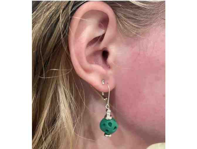 B07 Pickleball Dangle Earrings, Green