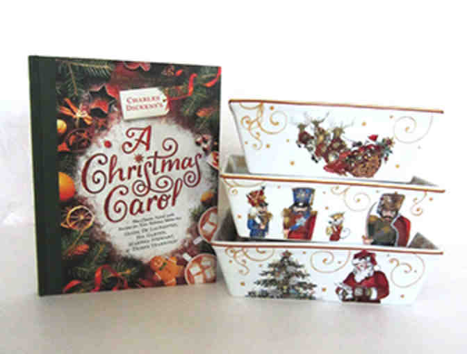 A CHISTMAS CAROL RECIPE BOOK WITH WILLIAMS SONOMA BAKING DISHES