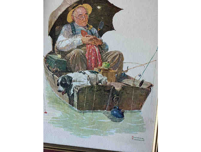 Norman Rockwell - 'Gone Fishing' framed art Print