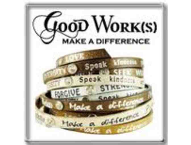 Pink 'Good Works' Inspiration Leather Wrap Bracelet