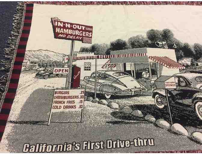 (1) 67' x 48' Vintage-Style In-N-Out Burger Woven Blanket