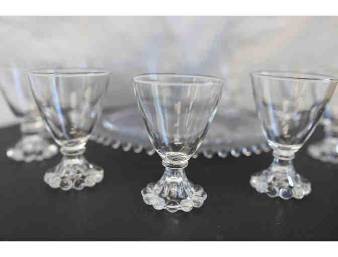 Vintage Hobnail Wine Glasses and Plates