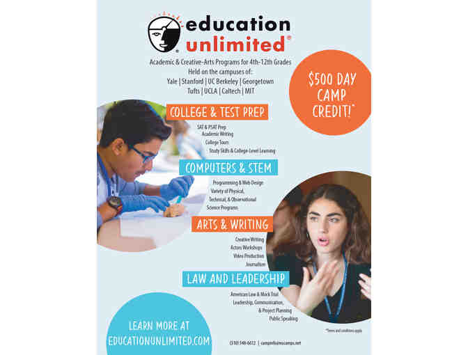Education Unlimited: $500 Day Camp Credit