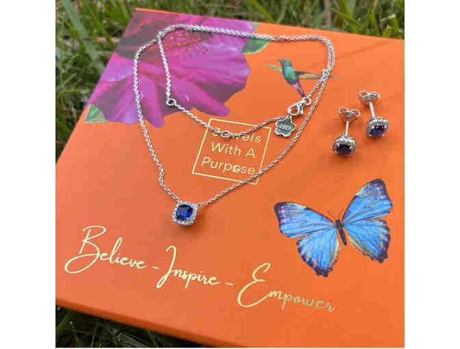 Sapphire Necklace and Earring Set - Photo 1
