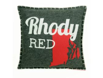 Rhody Red Felt Pillow by Tracy Gemme of Home State Home
