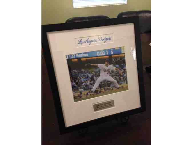 Clayton Kershaw Framed Autographed Picture