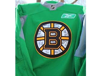 Boston Bruins! Team Signed! Green Practice Game Jersey from St. Patricks Day!