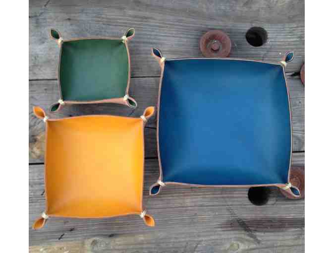 Set of Three Hand-Dyed Leather Nesting Boxes