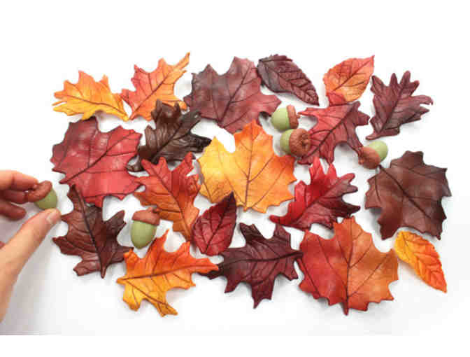 Sugar Paste Fall leaves and Acorns Cake Topper