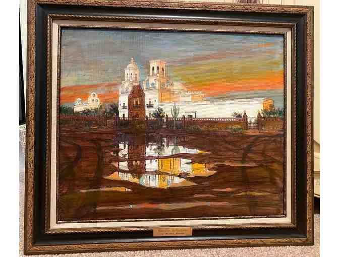 San Xavier Del Bac Mission Oil Painting