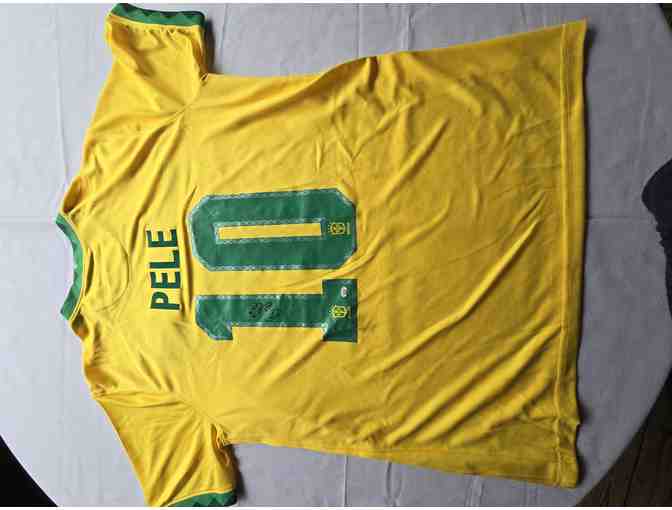 Pele autographed soccer jersey #10