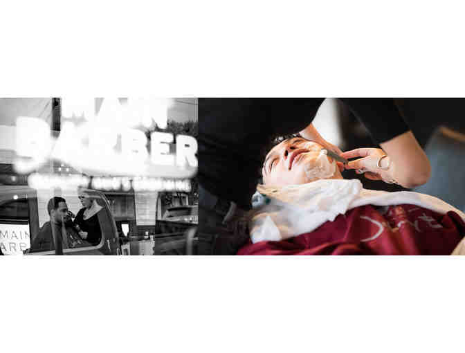 Main Barber Gift Certificate  for Hair Cut and Hot Towel Shave - $75 Value
