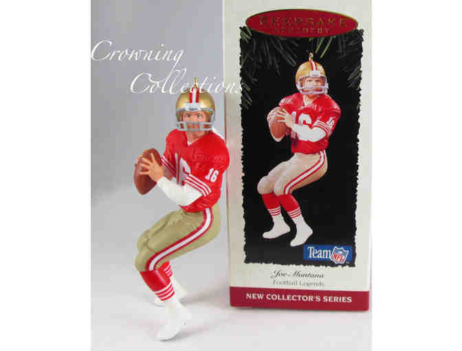 Steve Young's autographed wristband -- and a Joe Montana ornament from 1995