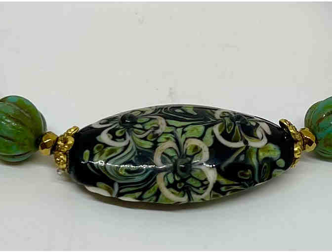Stunning Czech Glass and Hematite Bracelet by Lori Hartwell