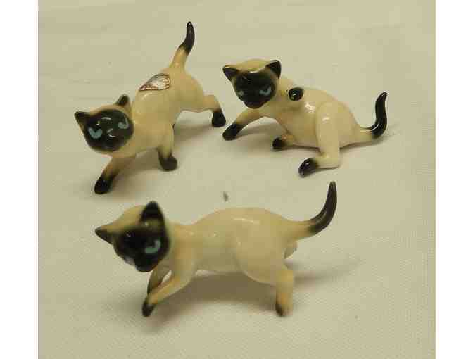 Three miniature cat figurines-Japan
