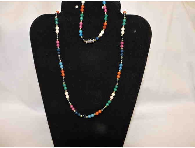 Stretch bead bracelet and necklace