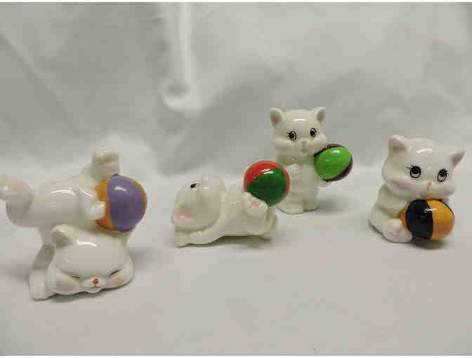 4 Cute Cat collectible figurines