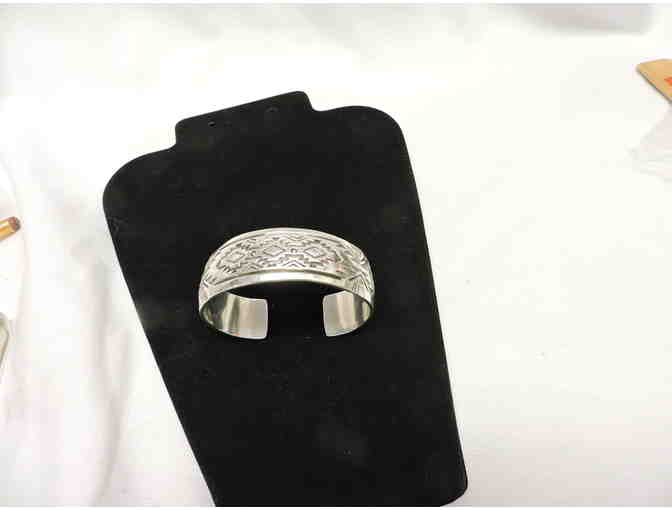 Navajo jewelry: Signed Sterling  Silver Troy Lanner Cuff