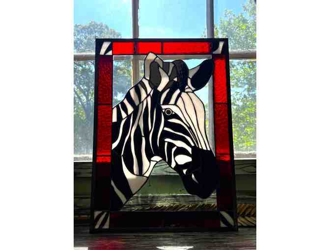 Hand-Made Zebra Stained Glass - "Zeke" - Photo 2