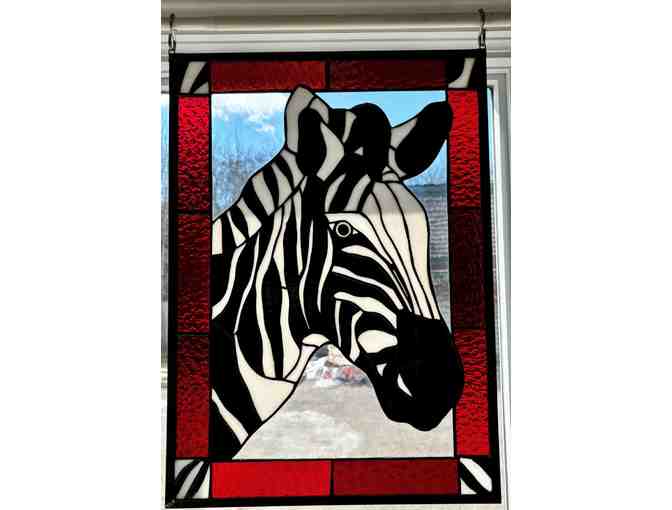 Hand-Made Zebra Stained Glass - "Zeke" - Photo 3