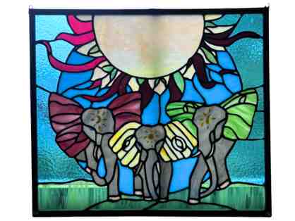 Hand-Made Elephant Stained Glass - 