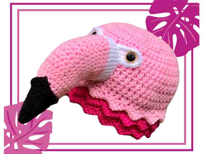 Hand Crafted Crochet Flamingo Beanie - Photo 1
