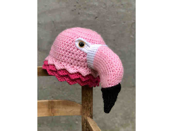 Hand Crafted Crochet Flamingo Beanie - Photo 2