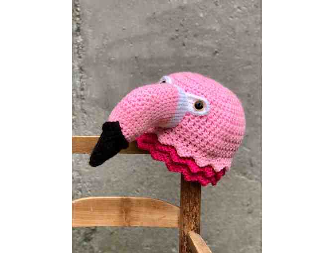 Hand Crafted Crochet Flamingo Beanie - Photo 3