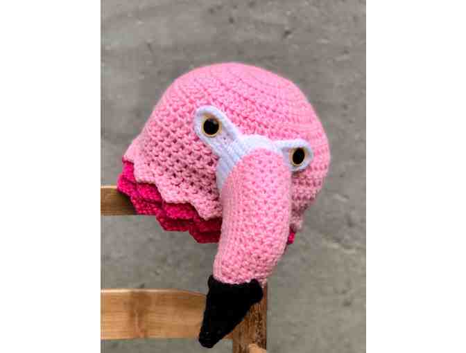 Hand Crafted Crochet Flamingo Beanie - Photo 4