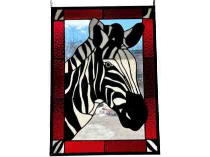 Hand-Made Zebra Stained Glass - 