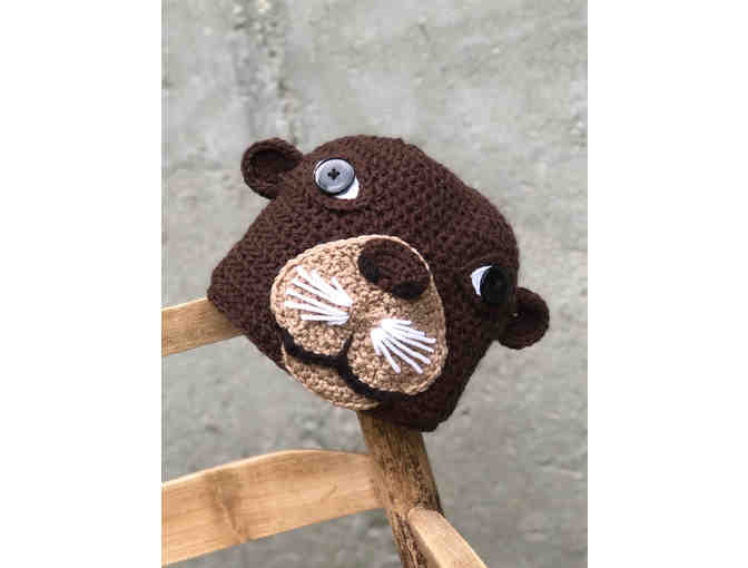 Handmade Crochet Otter Beanie - Photo 2