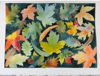 6th Grade Class Art Project -Section 1 -  Watercolor Leaf Painting