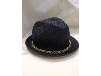 Woman's Black Straw Fedora Hat By Ruti Horn