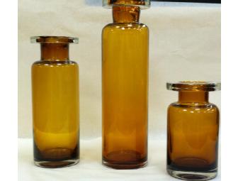 Set of 3 Amber Apothecary Jars (vases)