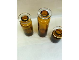 Set of 3 Amber Apothecary Jars (vases)