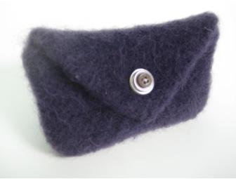 Purple Felted Wool Envelope Clutch