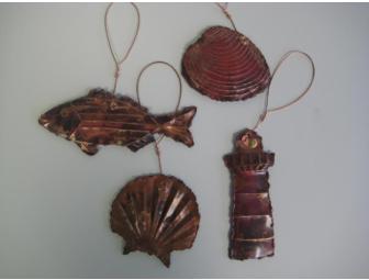 Handcrafted Copper Ornaments - Seaside Collection