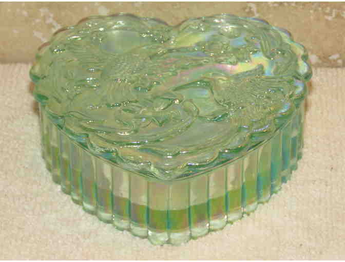 Fenton Hummingbird Glass Trinket Box