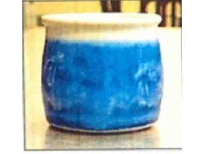 Glazed Blue and White Pot - Photo 1
