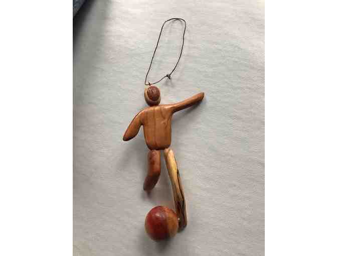 Soccer Player Ornament Made from Vermont Hardwood