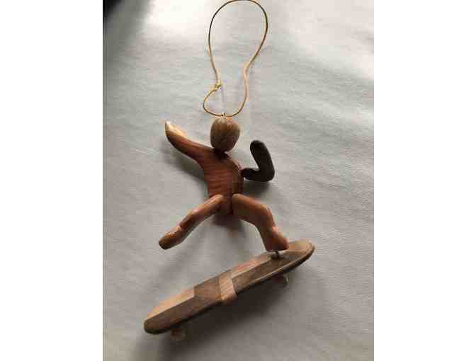 Skateboarder Ornament Made from Vermont Hardwood