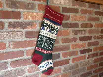 Terrapin Knits Wool Christmas stocking with an angels