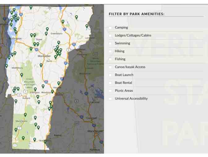 Vermont State Parks *10 Day Use Pass Punchcard *No Expiration Dates!