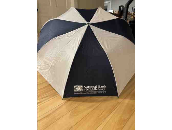 Umbrella and Chair *Donated by the National Bank Of Middlebury, Bristol, VT