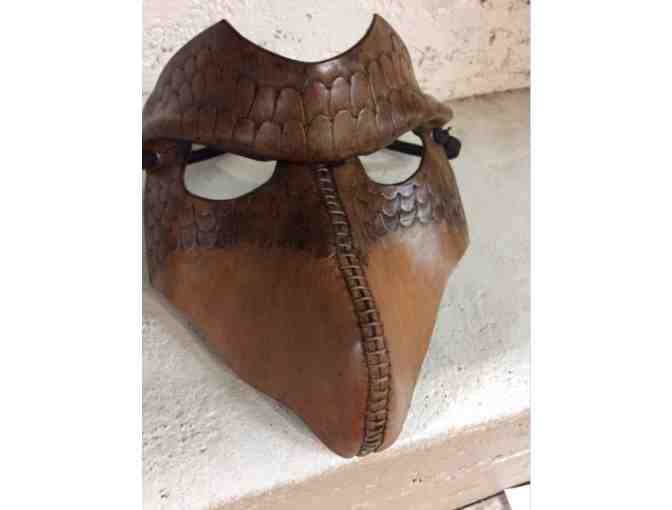 Handcrafted Leather Mask by Trevor Bartlett - Donated by Abigail Wiggin