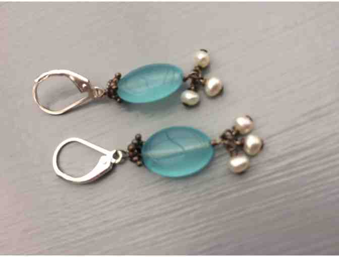 Chalcedony & Pearl Earrings