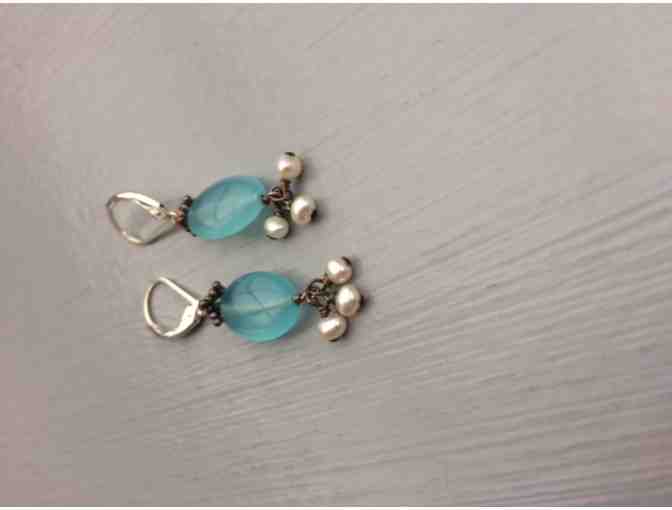 Chalcedony & Pearl Earrings
