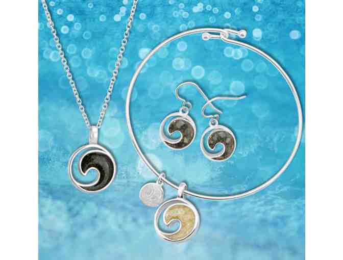 Wave Drop Earrings,  Bangle & Necklace Set by Dune Jewelry