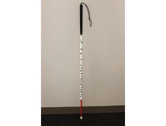 Personalized Folding White Cane and Charm