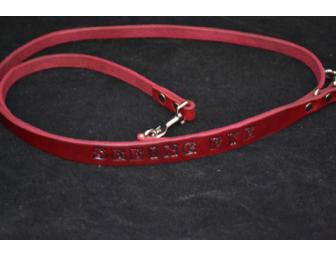 Custom-Made Leather Leash in Maroon Color for Seeing Eye Graduates Only